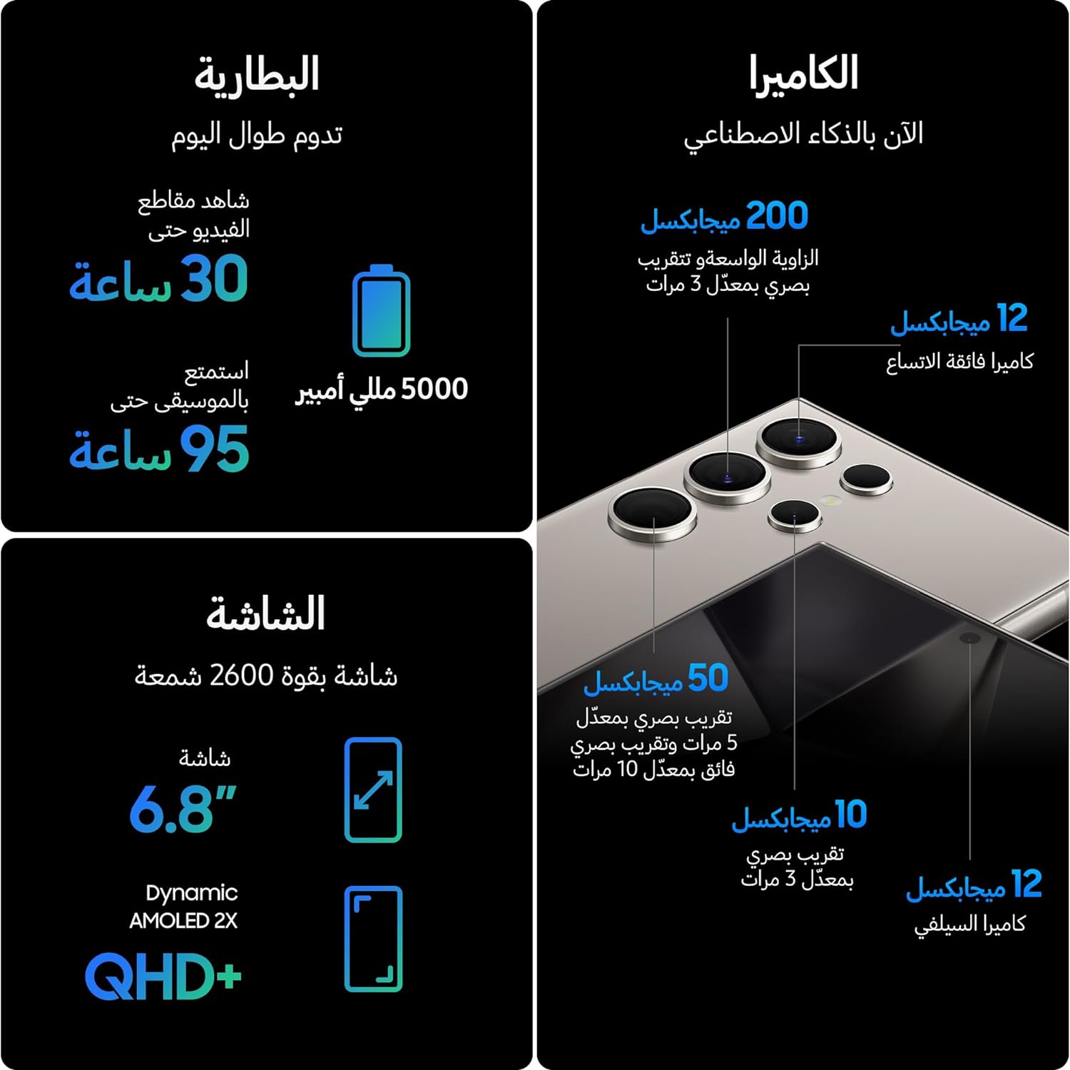 Galaxy S24 Ultra Dual SIM Titanium Gray 12GB RAM 512GB 5G - Middle East Version